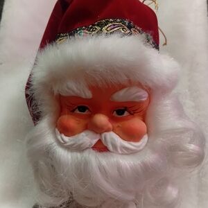 Jolly Santa Claus Ornament with Red Hat
